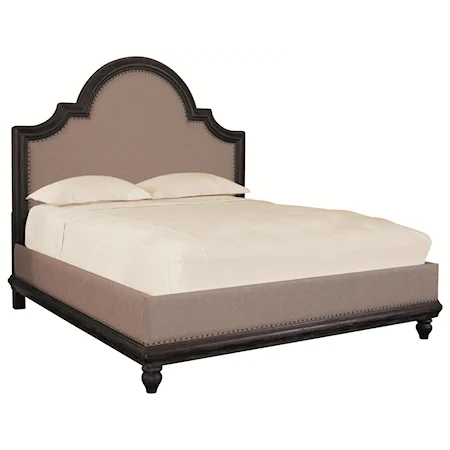 Queen Size Upholstered Panel Bed with Elegant Craft Look